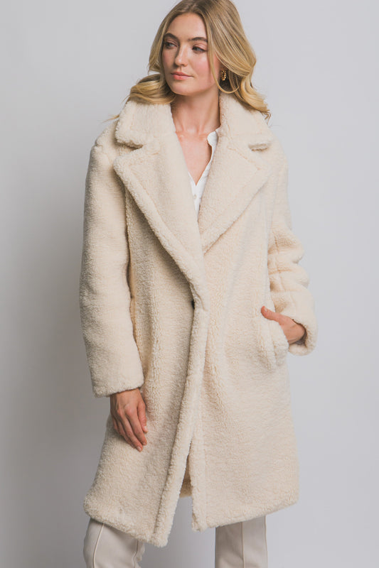 Bailey teddy sherpa coat - ivory