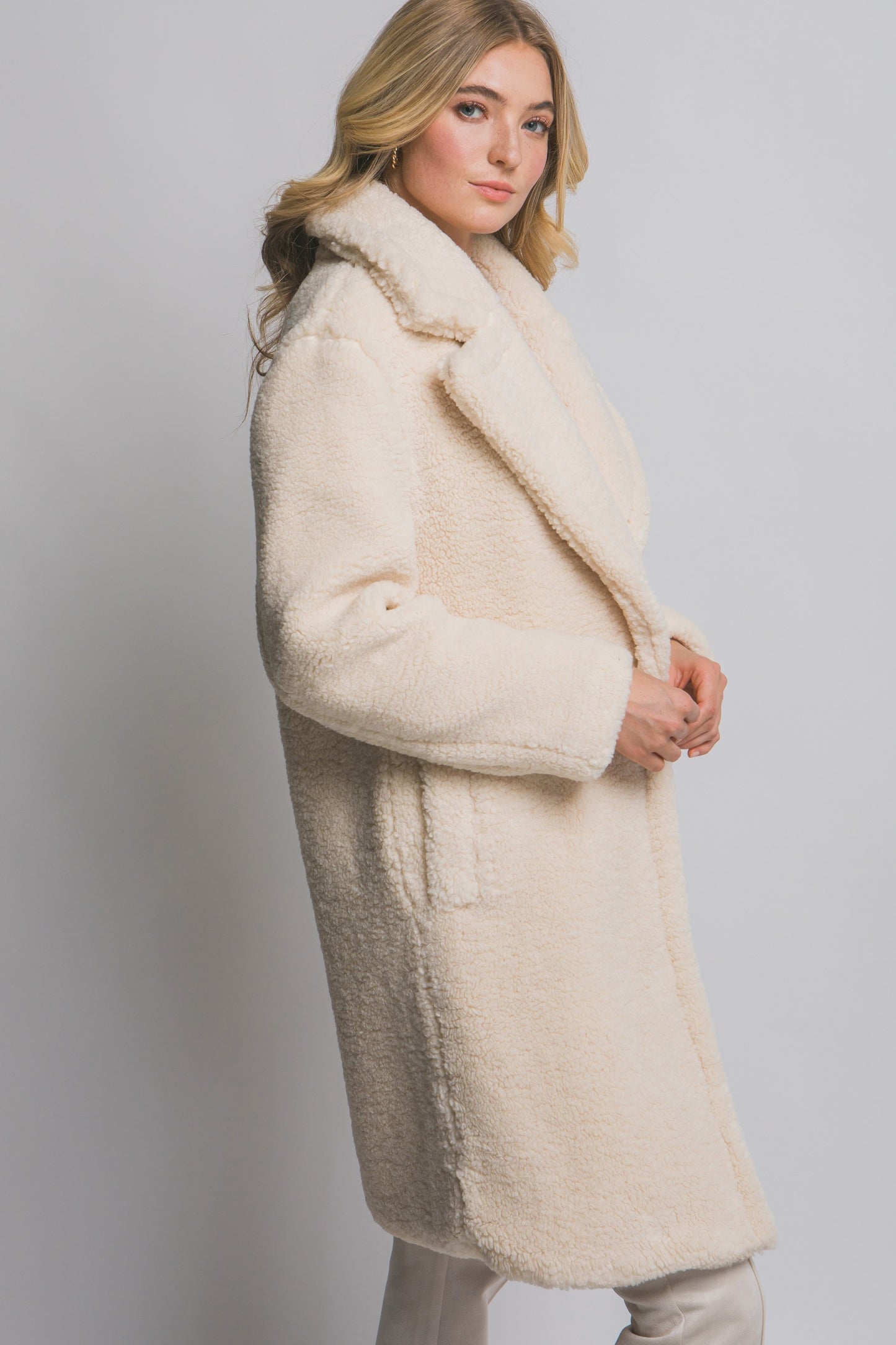 Bailey teddy sherpa coat - ivory