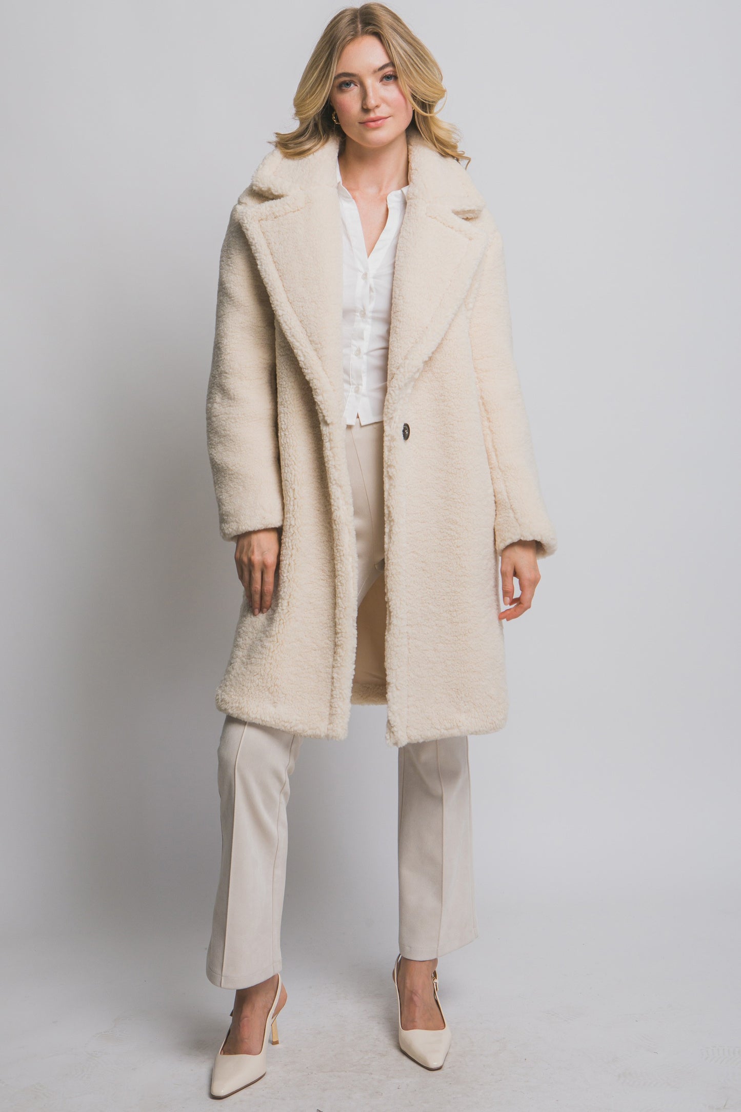 Bailey teddy sherpa coat - ivory