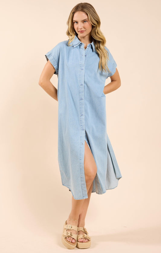 Denim midi dress