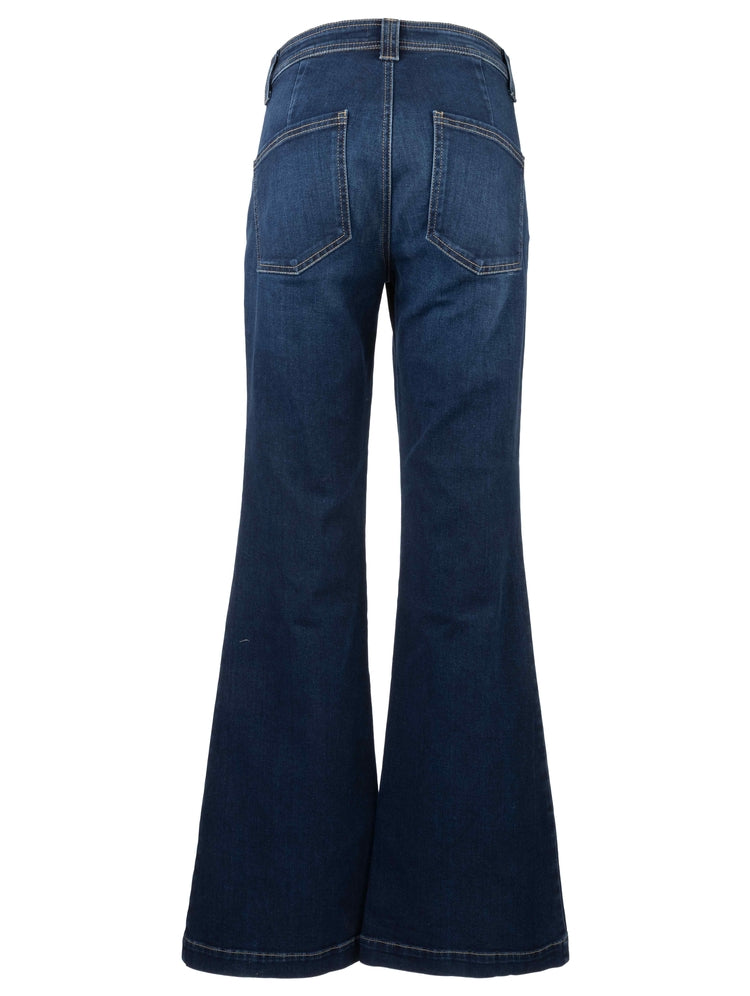 Ana - Flare Chop Pkts Denim