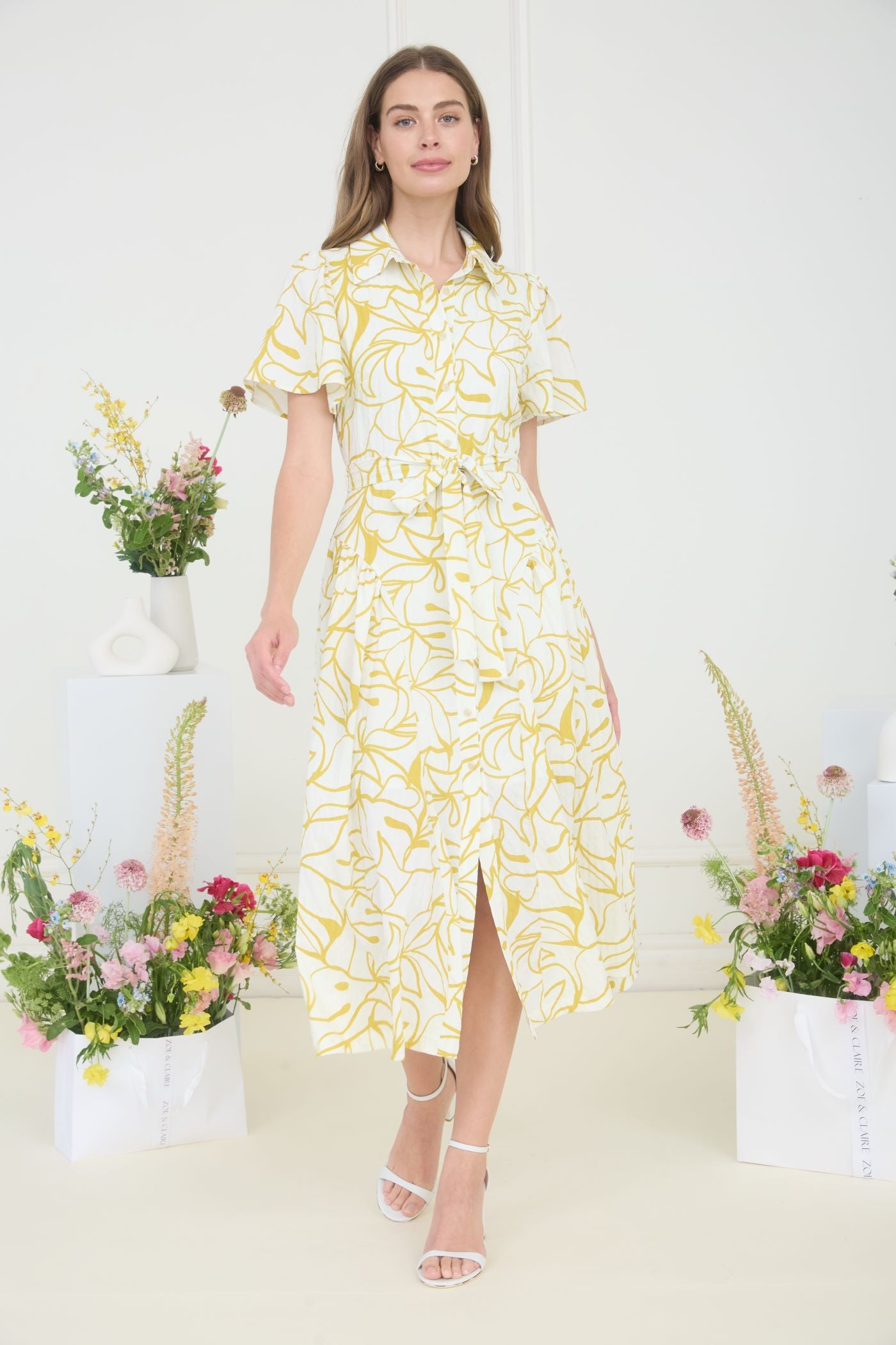 Claire Ivory Shirt Dress